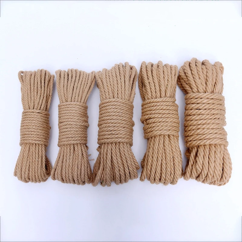 10M Natural Jute Rope Twine Cords For DIY Handmade Craft Home Decoration Cat Tree Scratching Toy Climbing Frame Binding Ropes