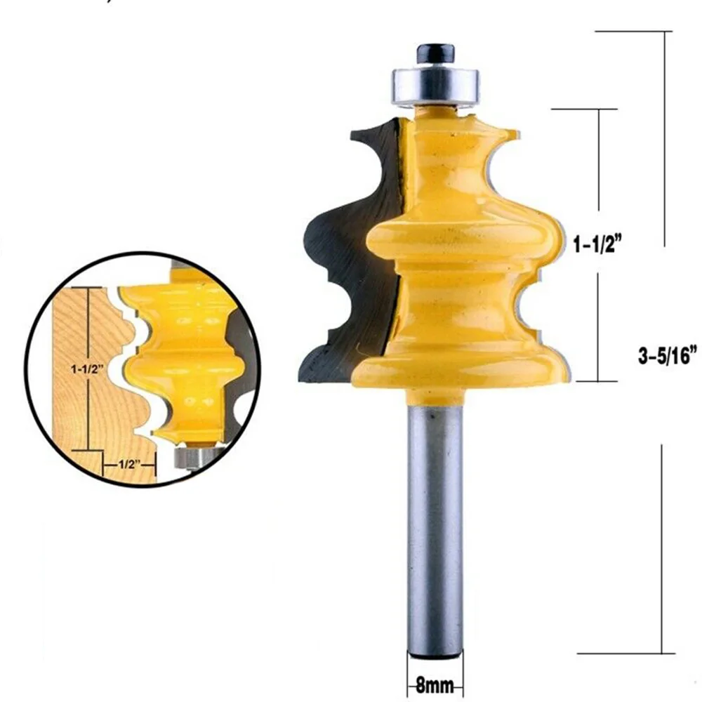 

5PCS 8mm Shank Casing&Base Molding Router Bit Set CNC Line Cutter Woodworking Suitable For Wood MDF Particleboard