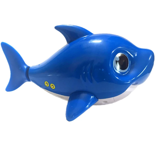 Sing and swim electric fish Children's bathing water toys Great blue and yellow Shark Can sing boat swimming fishing toys 1