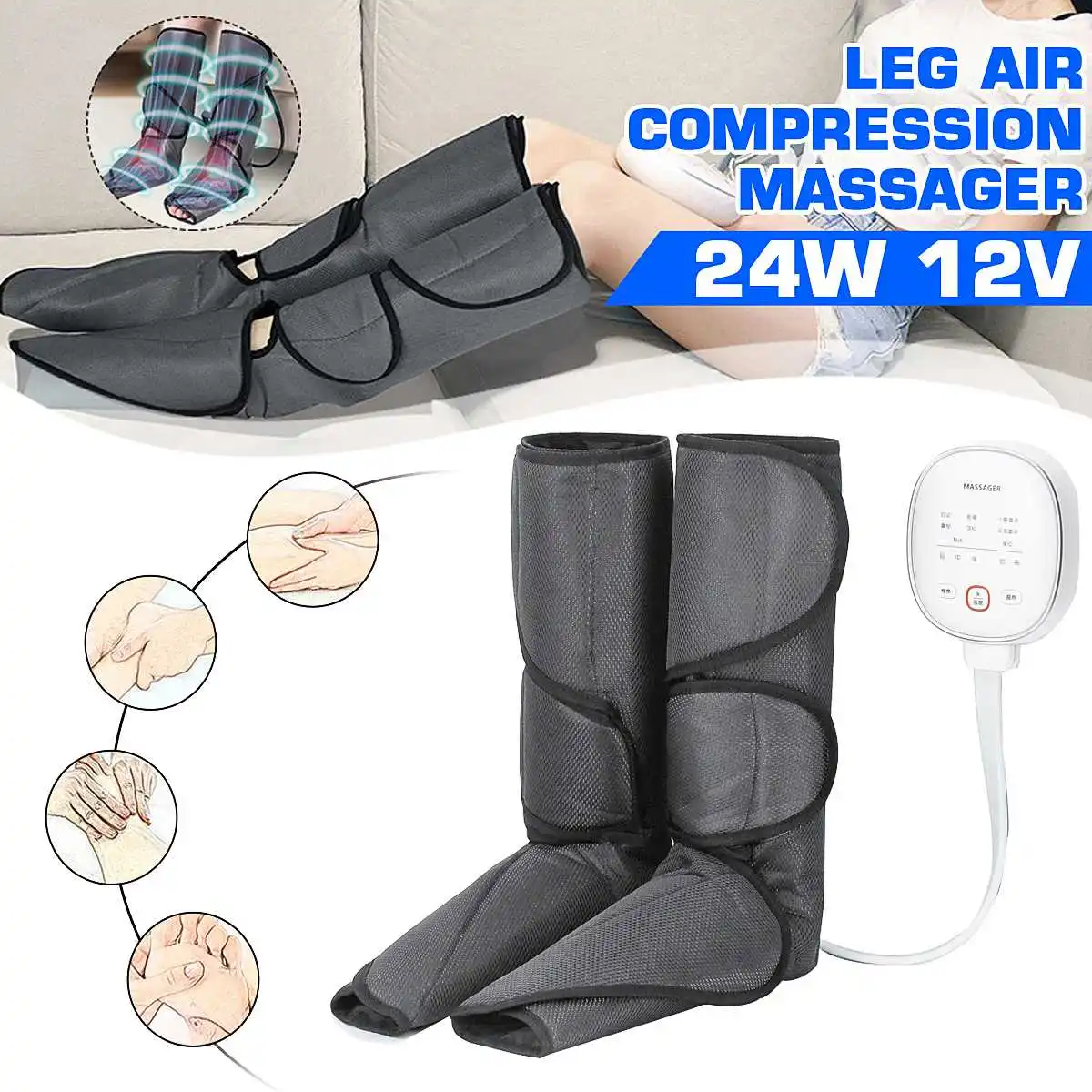 24W 12V Pneumatic Air Wave Massager Pneumatic Circulation Leg Massager Can Heat Foot And Calf Circulation