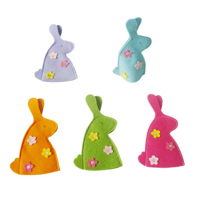 

5Pcs/lot Cartoon Rabbit Design Easter Egg Covers Holder Decor Ornament Gift Egg Holder Wrap Easter Decoration,