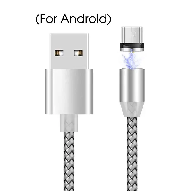 2M For Huawei P20 pro P30 Lite mate 10 20 lite Magnetic USB Cable For Xiaomi Mi9 9t Charge Micro USB Type-C USB-C Charger Cable - Color: Micro USB White