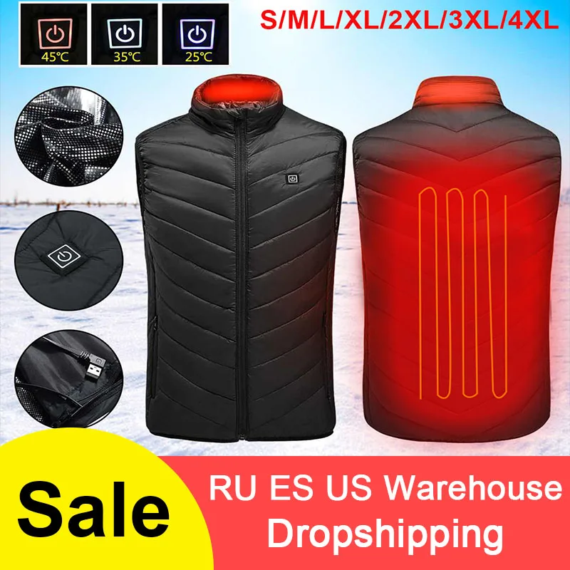 

Electric Heated Vest USB Heating Vest Outdoor Winter Thermal Cloth Feather for Camping Hiking Warm Hunting Jacket for Man