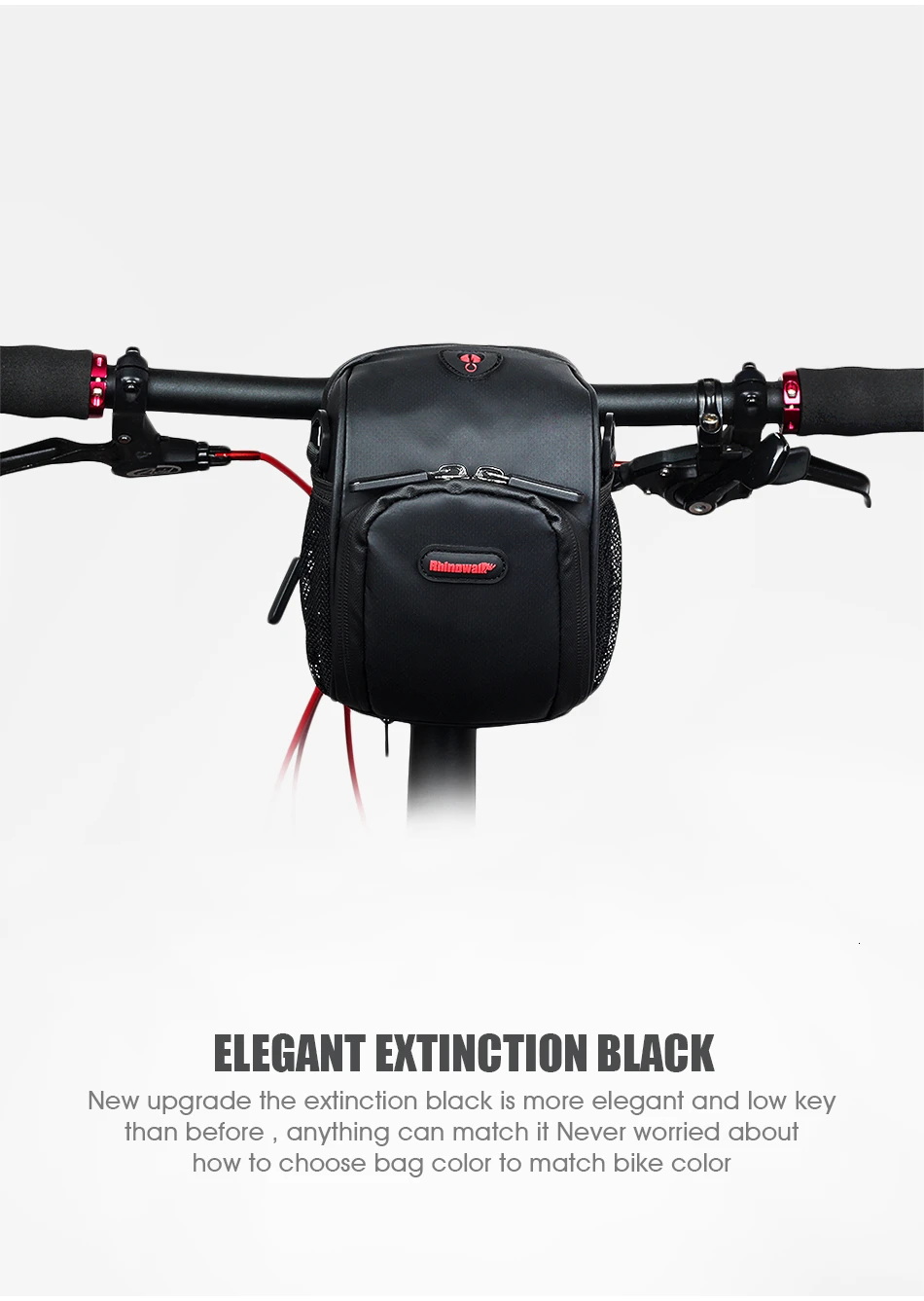 Clearance RHINOWALK Bicycle Handlebar Bag Electric Bike Front Rainproof Tube Pocket Shoulder Pack Multi Phone Holder with Rain Cover 14