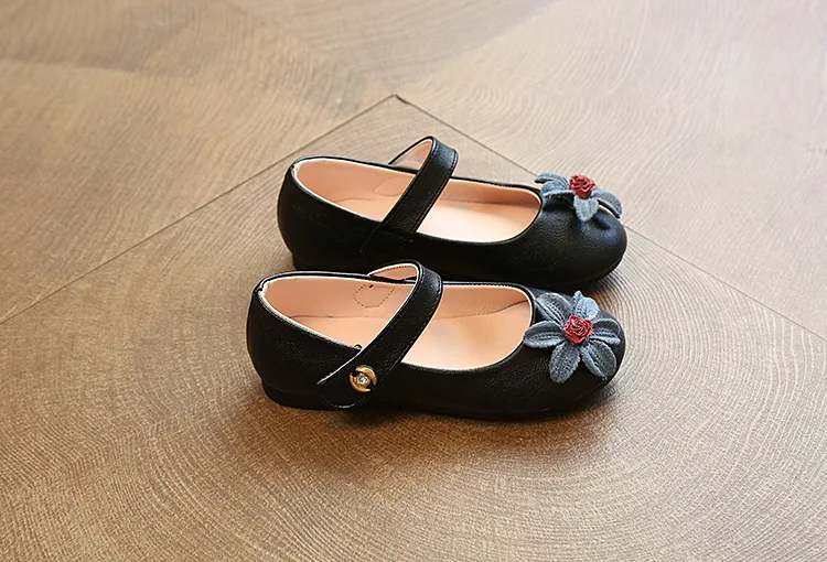 Детская обувь; Новинка года; сезон осень; Корейская версия; обувь для маленьких девочек с цветочным принтом; обувь принцессы