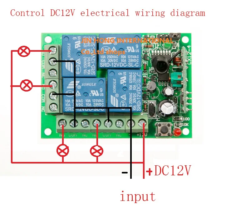Industrial de longa distância dc12v 4ch rf