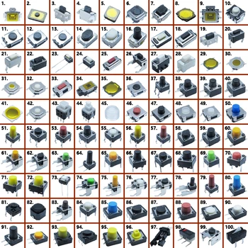 

500pcs Assorted Key Push Button Touch Micro Switch Kit Car Remote Control Tablet PC Repair Package Tactile Interruptor connector