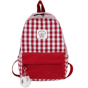 

Female Canvas Backpack Plaid Casual Rucksacks Travel Backpacks College Student School Bags for Girls Backpack Women Mochila