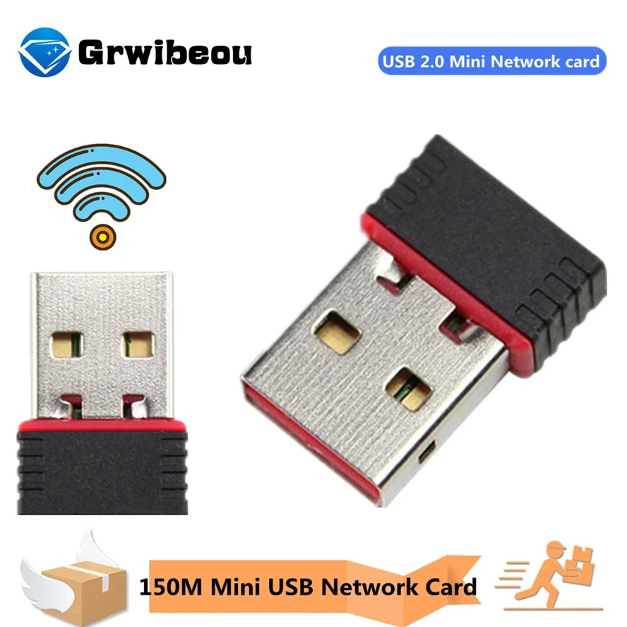 Grwibeou Mini USB Wifi 802.11b/g/n Ăng Ten 150Mbps USB Thu Sóng Không Dây Dongle Mạng Laptop TV Wi-Fi Dongle