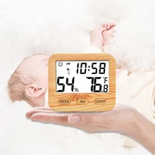 Цифровой беспроводной термометр с гигрометром датчик температуры календарь будильник Крытый многофункциональный, с ЖК-дисплеем и подсветкой