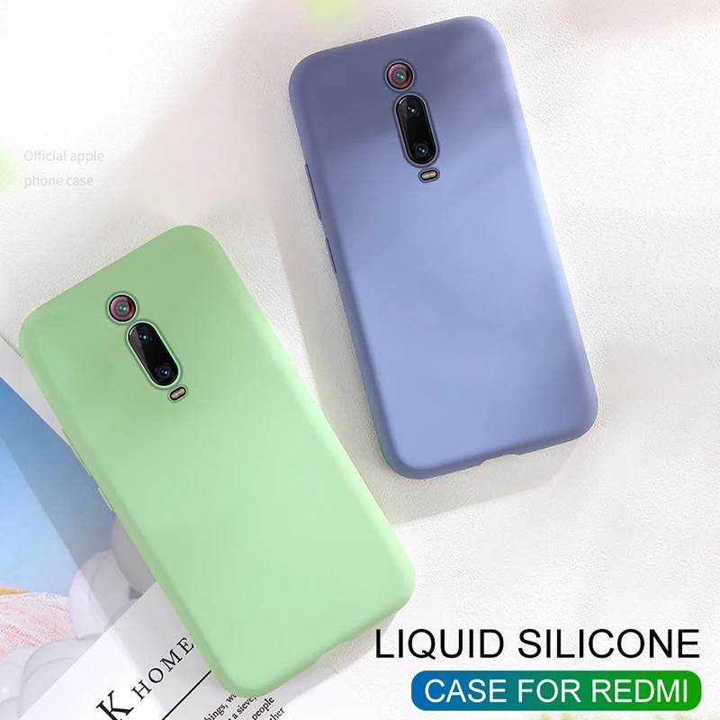 

Luxury Original Liquid Silicone Phone Case For Xiaomi Mi 9T Pro 8 9 Se Redmi Note 7 6 Pro K20 Pro 6 7 Ultra Thin Soft Back Cover
