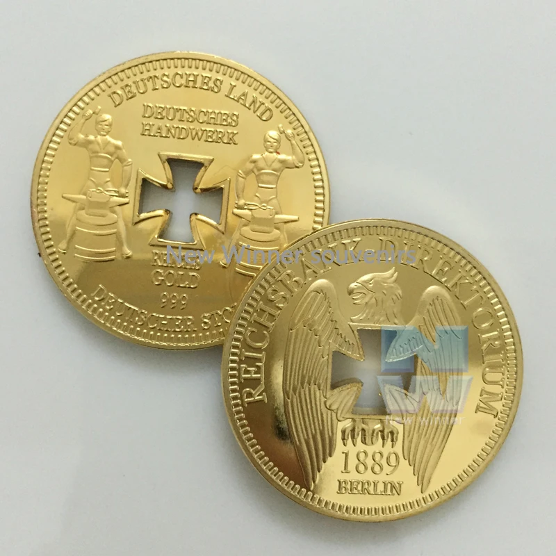 

5 шт./партия, позолоченные монеты, диаметр 40 мм