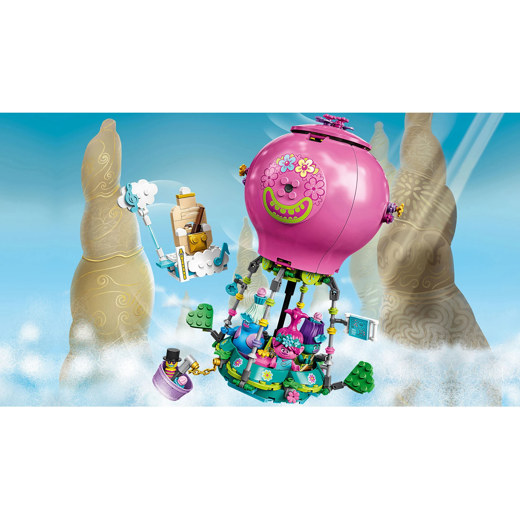 Конструктор LEGO Trolls 41252 Путешествие Розочки на воздушном шаре|Блочные