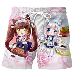 Аниме Nekopara Harajuku шорты для мужчин/женщин 3D принт Chocola ваниль милая девушка уличная повседневные шорты S450