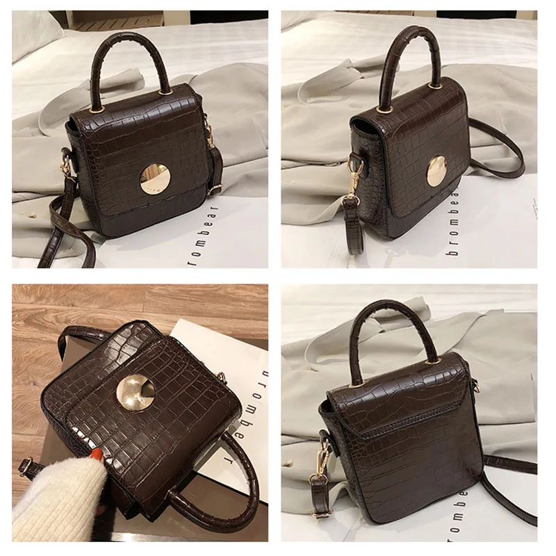 

Korean-style Stereo Stereotypes Phone Bag Mirror round Plate Stone Pattern Simple One-Shoulder Oblique WOMEN'S Bag