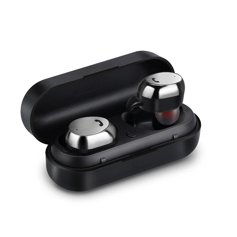 Настоящие Bluetooth 5,0 наушники с микрофоном, мини bluetooth-гарнитура TWS, беспроводные стерео наушники, спортивные наушники, гарнитура с басами для бега, игровая гарнитура - Цвет: Черный