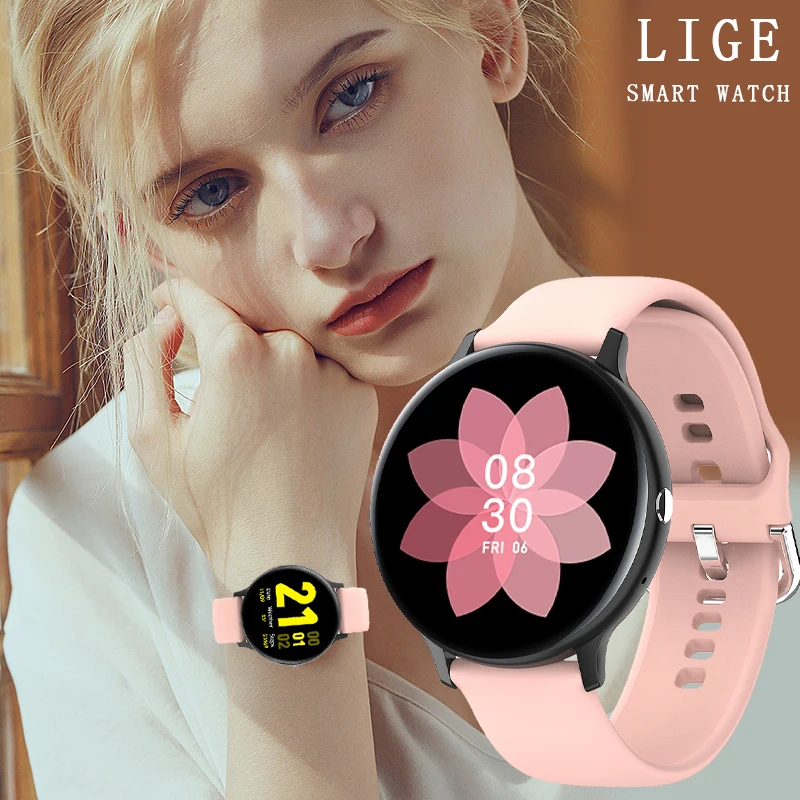 LIGE 2021 New Women Smart Watch Woman Fashion Watch Heart Rate Sleep Monitoring For Android IOS Waterproof Ladies Smartwatch+Box