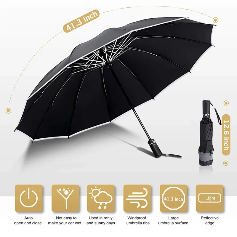 

Automatic Umbrella Reverse Folding Business Umbrellas Windproof Portable Rain&Sun Umbrella EDF88