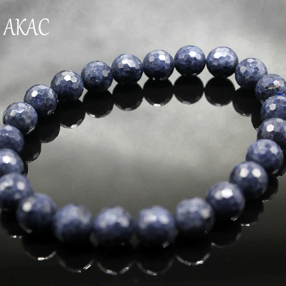 1 браслет/набор AKAC approx8-8.5mm хорошее качество натуральный голубой Сапфировый Браслет для женщин мужчин браслет