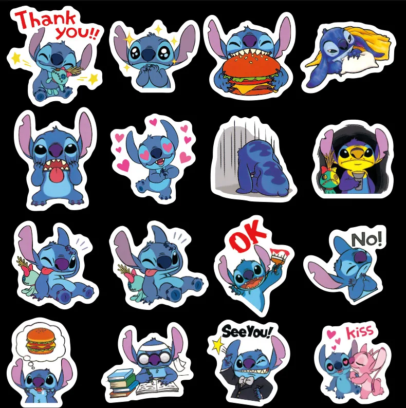 Наклейка s Stitch 50 шт. аниме наклейка s милые вещи наклейка s для детей наклейка на ноутбук книга автомобиль багаж Pusheen