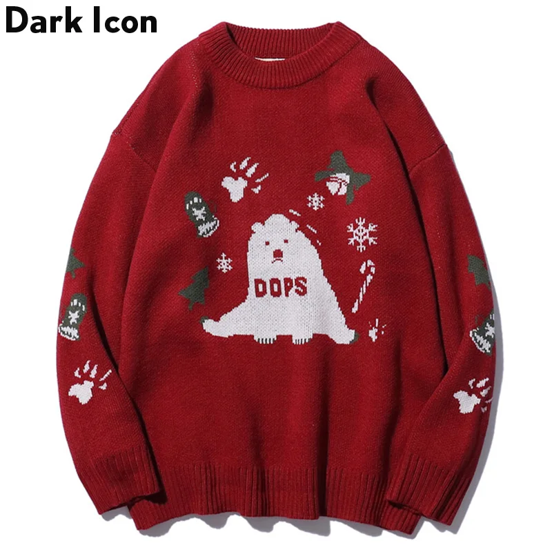 Темный значок, Рождественский свитер для мужчин, Модный пуловер, вязаный мужской свитер, Свободный Повседневный джемпер, свитера, уличная одежда