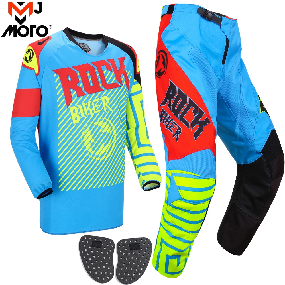 Camiseta Motocross de verano para hombre, conjunto de pantalones equipo de Moto Enduro, Motocross, ropa ciclismo todoterreno|Combinaciones| - AliExpress