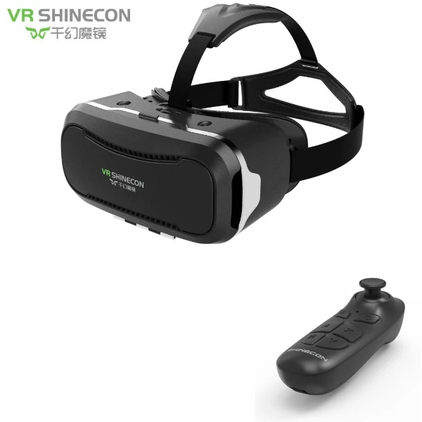 Vr shinecon II 2,0 шлем картон виртуальной реальности очки Мобильный телефон 3D видео фильм для 4,7-6," смартфон с геймпадом - Цвет: VR plus 888 remote