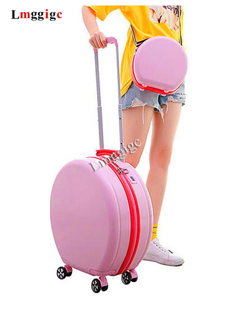 Женский специальный чехол ABS+ PC, круглая дорожная сумка для багажа с универсальным колесом, чехол для тележки с круглой сумкой
