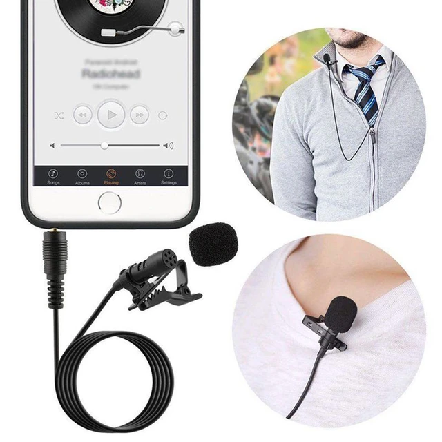 3.5mm Portable Clip Lapel Microphone Hands Free Wired Condenser Clear Sound Mini  Lavalier Mic Mobile Phone Computer K Song Mic - AliExpress