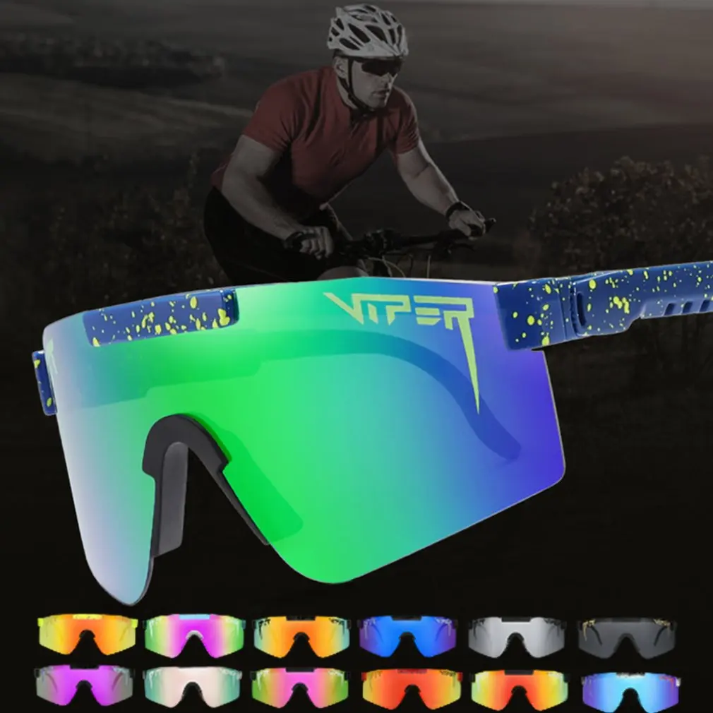 SHEMIQI Original Pit Viper Sport Google Polarized Sunglasses for Men and Women Outdoor Windproof Eyewear Uv Mirrored Lens C12 