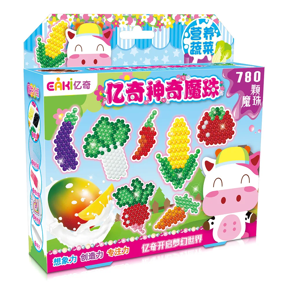 SWK1031 EAKI Magic Kids Bean Puzzle Игрушка водорастворимый ручной работы липкие бусины модель игрушки мультфильм Diy искусство ремесла детские подарки - Цвет: SWK1031