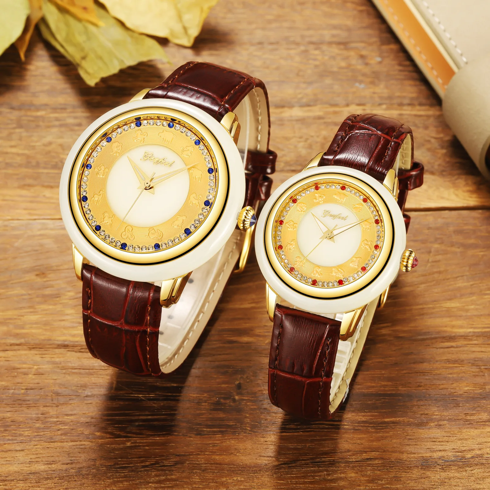 New Luxury men jade watches automatic mechanical relief zodiac Top natural jade women watches fashion creative couple clock