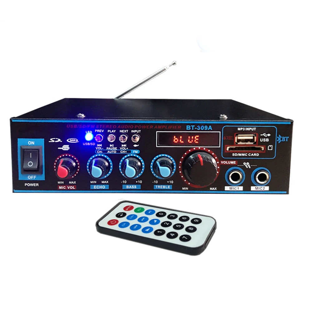 800 Вт HIFI 2CH Bluetooth автомобильный аудио стерео усилитель мощности комплект FM радио