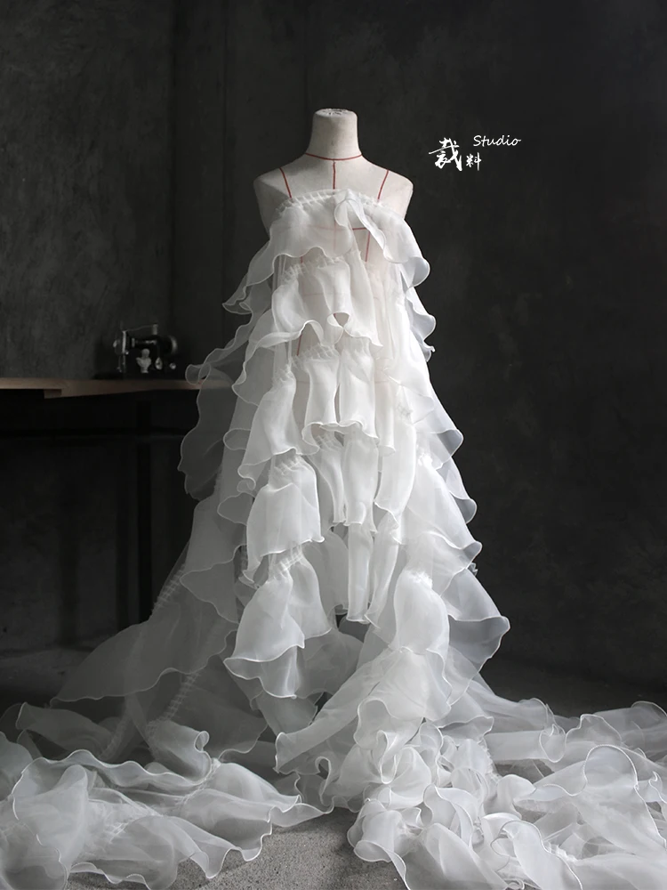 Симпатичная Юбка Край Большая волна кружева дизайнер ткань для лоскутное Базен riche getzner tissus telas por metros