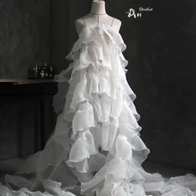 Симпатичная Юбка Край Большая волна кружева дизайнер ткань для лоскутное Базен riche getzner tissus telas por metros