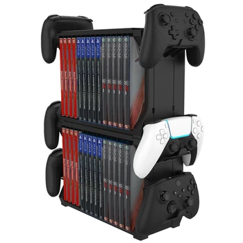 

Premium Game Storage Tower Stand, Holder Stores Games or Disc Cases Storage Rack Controller Rack for Sony PlayStation 5