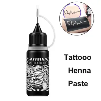 

MeterMall 10ml Waterproof Natural Black Juice Tattoo Paste For Temporary Body Art Painting Long Lasting Tattoo Juice Ink