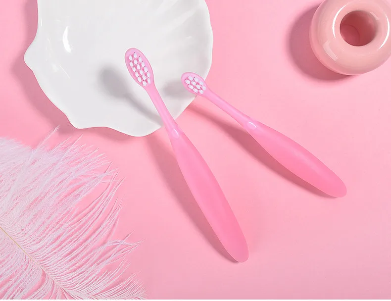 0-3 aged pink 4 pcs Y-kelin, детская зубная щетка для детей 0-6 лет, детская зубная щетка для детей 0-3, 3-6 лет, мягкий силиконовый жевательный карандаш с мягкой щетиной - Цвет: 0-3 aged pink 4 pcs