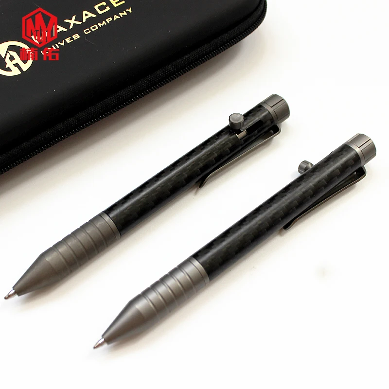 1 шт. ручка с углеволокном из титанового сплава, пружинный пресс для подписи, Письменная ручка EDC, портативная многофункциональная тактическая металлическая ручка