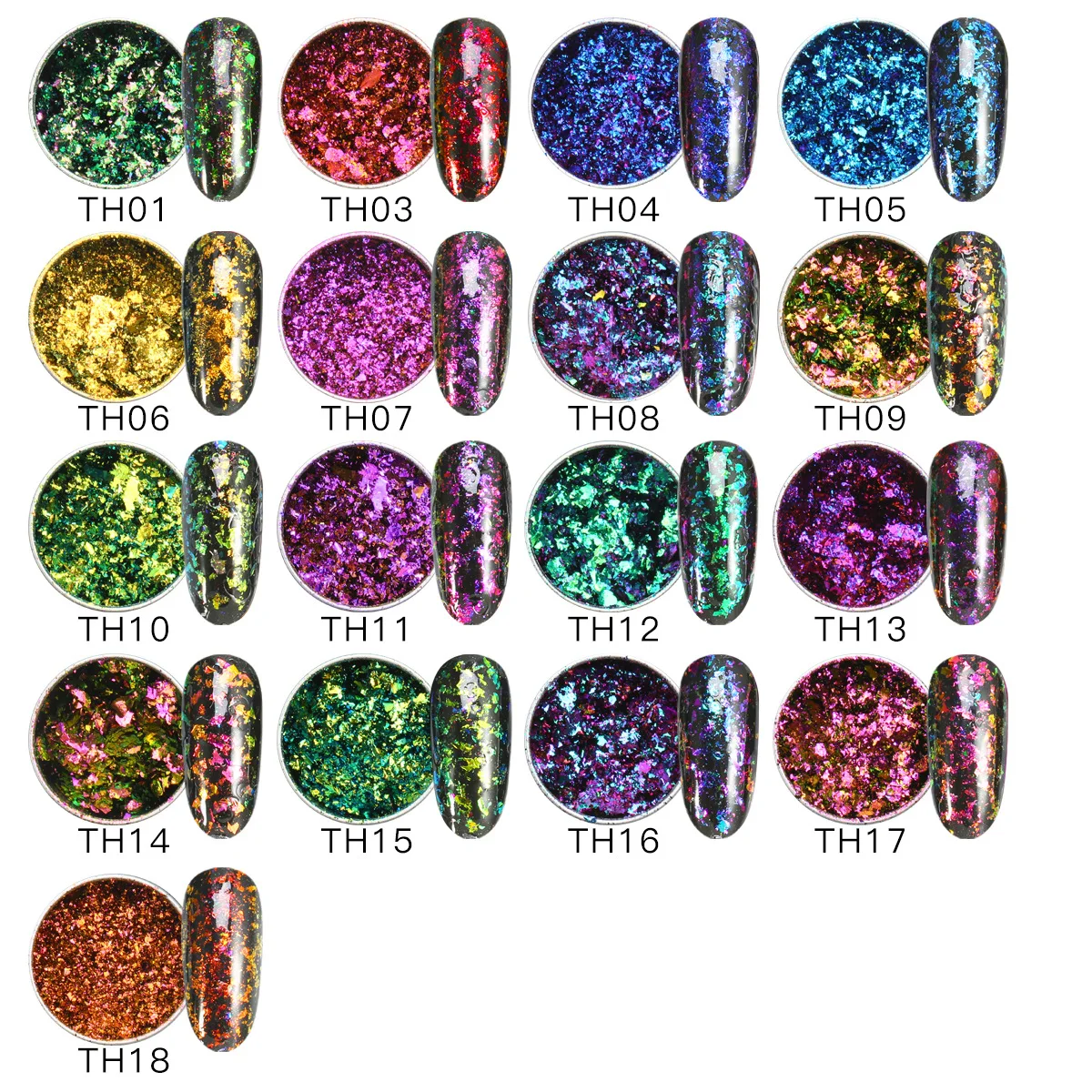 2021 Holographic Change Shifting Flake Shiny Sparkly Opal Loose Flake Opal Fire Nail Art Acrilico Glitter Pigment Powder 1 Jar