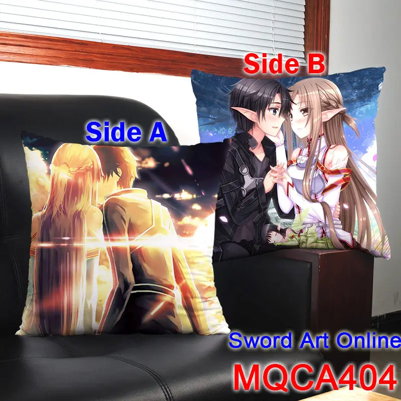 45X45 см аниме меч искусство онлайн наволочка SAO Yuuki Асуна Кирито Dakimakura Чехол 3D двусторонний принт Наволочка декоративная