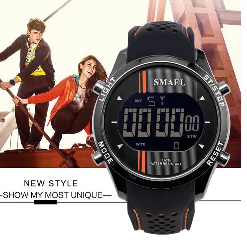 

Men Business Watch 5Bar Waterproof Fashion Simple Clock LED Digital Sports Electronic Relogio Masculino Watches Mens 2020 New
