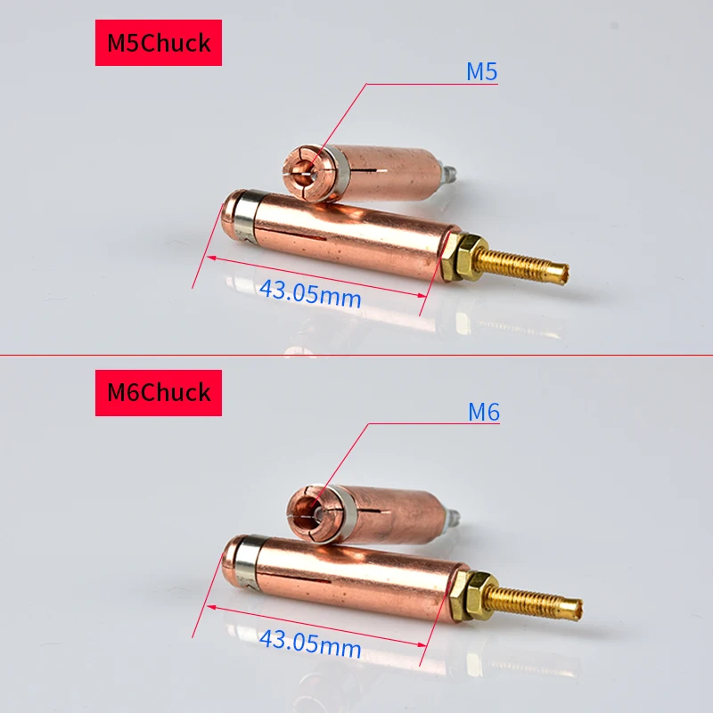 10 шт. Стад патрон для сварки цанги M3 M4 M5 M6 M8 M10 Красный медный Стад сварочный аппарат конденсатор хранение энергии сварочный аппарат аксессуары