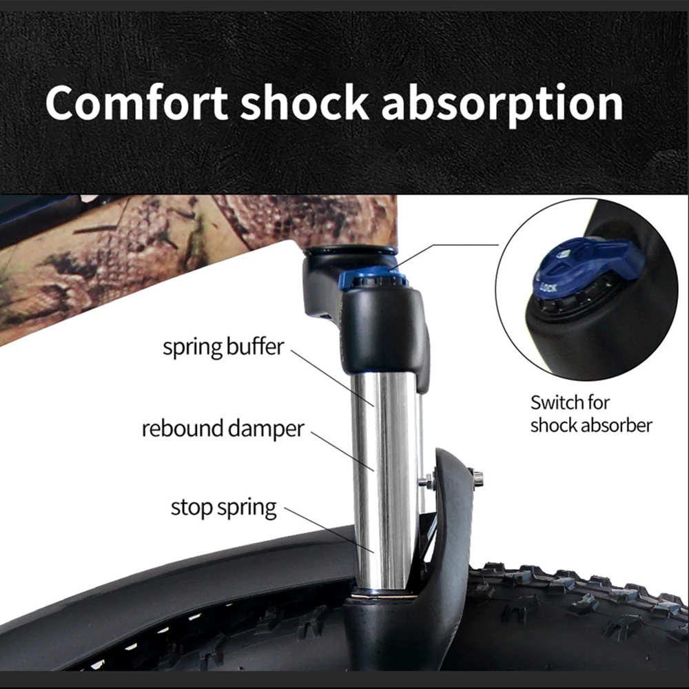 AOSTIRMOTOR Electric Mountain Bike Fat Tire Electric Bicycle Beach Cruiser Bike 1500W EBike 48V 14.5Ah Lithium Battery US Stock