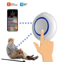 Tuya Smart Sos Wifi Alarm Button For Elderly Female Self-Defense Old People Personal Security Staff Emergency Help Call Button