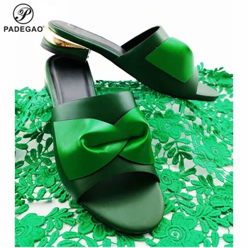 

2020 Summer in Green Color High Quality Italian Lady Shoes with Shining Crystal for Wedding Party