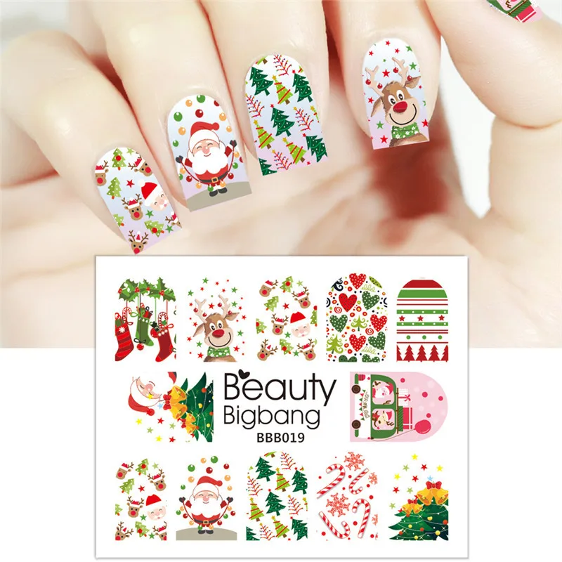 BeautyBigBang ногтей штамповки пластины 11 шт. набор подарок на Рождество маникюрные наклейки для дизайна ногтей наклейки украшения набор инструментов