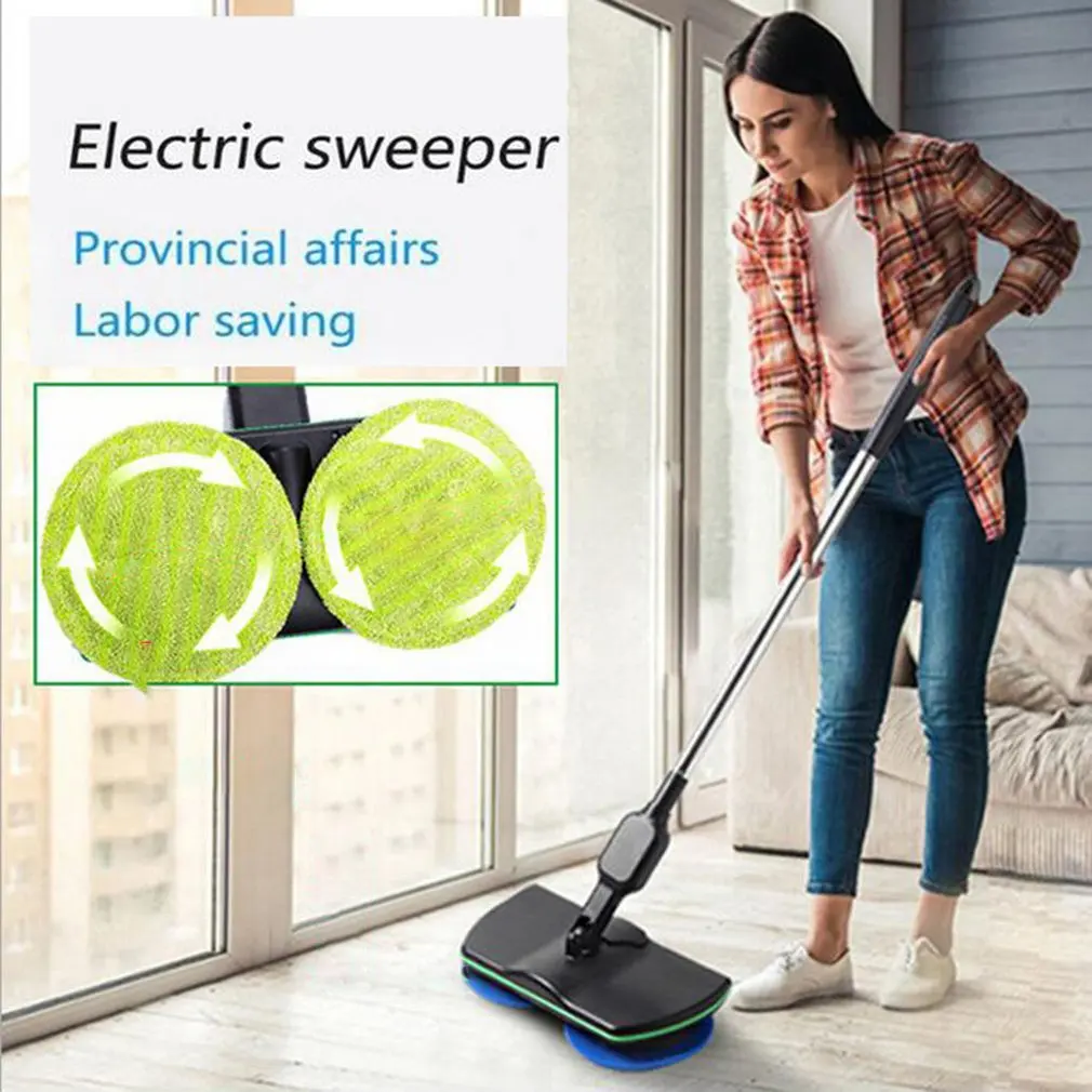 

Household Wireless Electric Hand Push Sweeper Microfiber Automatic Mop Machine Rechargeable Cleaning Pad Home Floor Clean Tool
