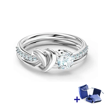 

High quality original SWA ring with original engraving LIFELONG HEART RING woman jewelry wedding party jewelry free shipping