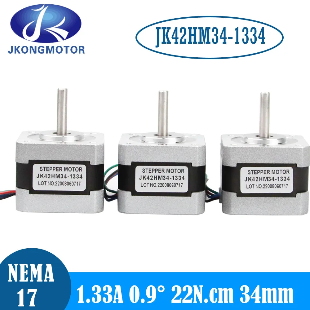 Jkongmotor Motor 0.9 Graus Nema17 Motor de Passo 34 mm 22ncm 1.33a Motor Nema 17 Motor 42 Motor 4-chumbo para Impressora 3d Diy